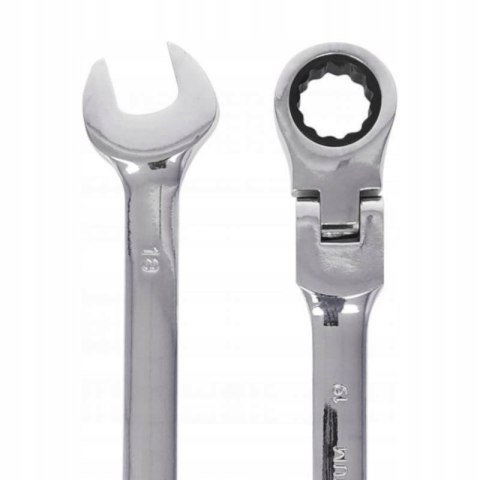 Zestaw Kluczy Płasko-Oczkowych z Grzechotką Łamaną 12 Elementów 8-19 mm