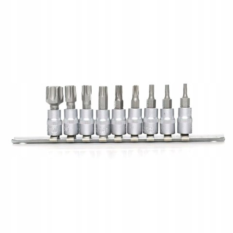 Zestaw Nasadek 1/4" 25 mm TORX Bitonasadki Bit 9 Elementów Sztuk Kraft&Dele