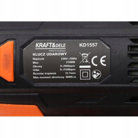 ELEKTRYCZNY KLUCZ UDAROWY DO KÓŁ 2100W 800NM 1/2" KD1557