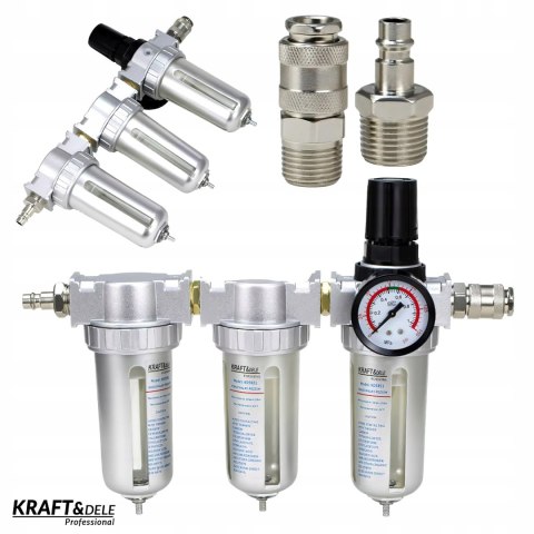 Filtr Powietrza Odwadniacz Lakierniczy Reduktor Manometr 1/2'' Kraft&dele