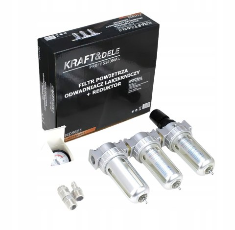 Filtr Powietrza Odwadniacz Lakierniczy Reduktor Manometr 1/2'' Kraft&dele