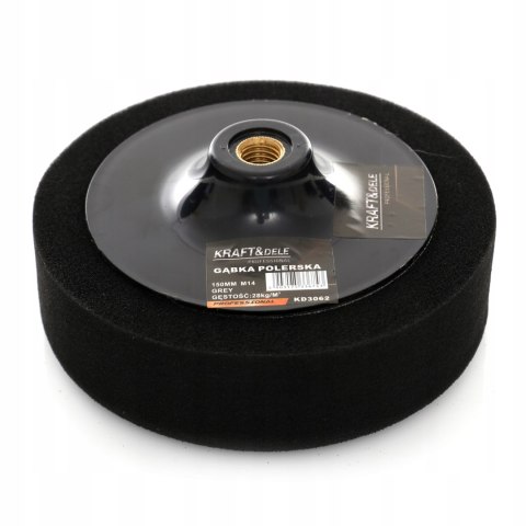 GĄBKA POLERSKA KARBOWANA 150MM GWINT M14 CZARNA