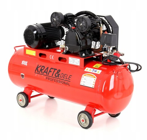 KOMPRESOR 100L 2 TŁOKI NAPĘD PASEK SPREŻARKA 400V