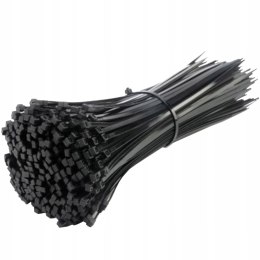 OPASKI ZACISKOWE NYLONOWE CZARNE MOCNE TRYTKI 100SZT 300x4,8MM