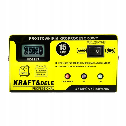 PROSTOWNIK MIKROPROCESOROWY 15AMP 6/12V AKUMULATOR ŁADOWARKA NIEZAWODNY