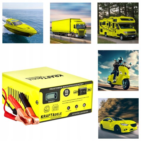 PROSTOWNIK MIKROPROCESOROWY 15AMP 6/12V AKUMULATOR ŁADOWARKA NIEZAWODNY