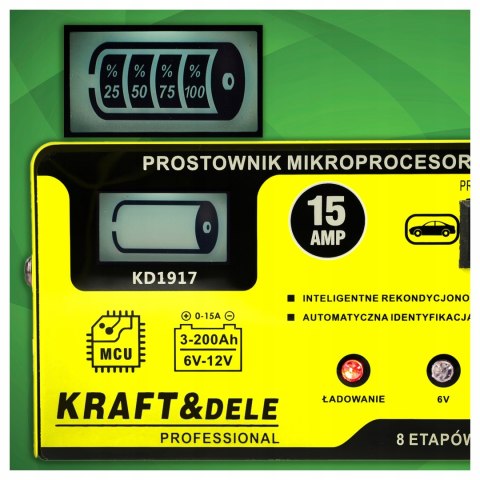 PROSTOWNIK MIKROPROCESOROWY 15AMP 6/12V AKUMULATOR ŁADOWARKA NIEZAWODNY