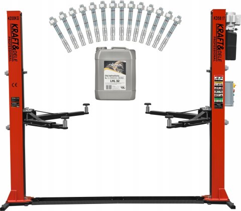 Podnośnik Samochodowy Dwukolumnowy Automat Rama 4,2T + KOTWY + OLEJ KD5817