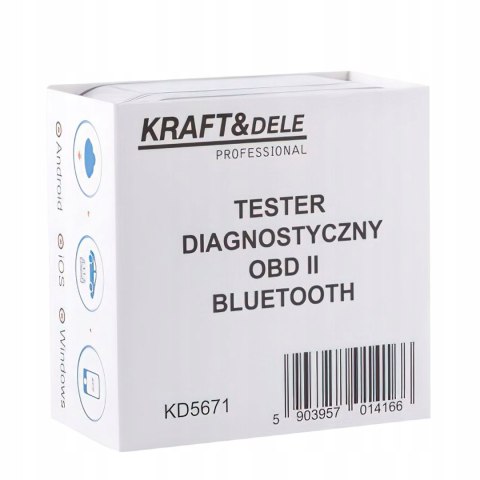 Skaner Diagnostyczny Czytnik Błędów OBD II BLUETOOTH Kraft&Dele