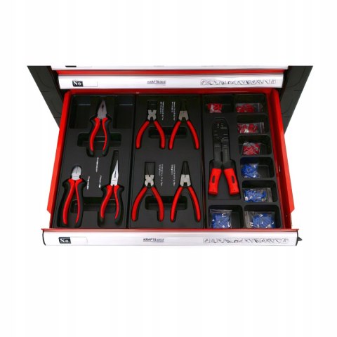 Szafa Skrzynka Narzędziowa Kółka Zamek 6 szuflad 263 Elementy Kraft&Dele