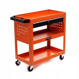 WÓZEK WARSZTATOWY NARZĘDZIOWY KÓŁKA 3 PÓŁKI SZUFLADA NA KLUCZ KRAFT&DELE