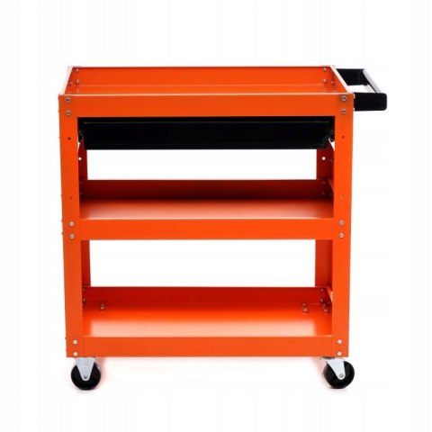 WÓZEK WARSZTATOWY NARZĘDZIOWY KÓŁKA 3 PÓŁKI SZUFLADA NA KLUCZ KRAFT&DELE