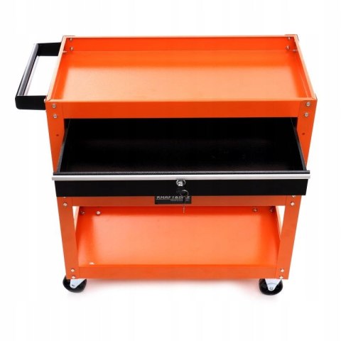 WÓZEK WARSZTATOWY NARZĘDZIOWY KÓŁKA 3 PÓŁKI SZUFLADA NA KLUCZ KRAFT&DELE