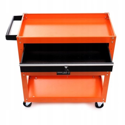 WÓZEK WARSZTATOWY NARZĘDZIOWY KÓŁKA 3 PÓŁKI SZUFLADA NA KLUCZ KRAFT&DELE