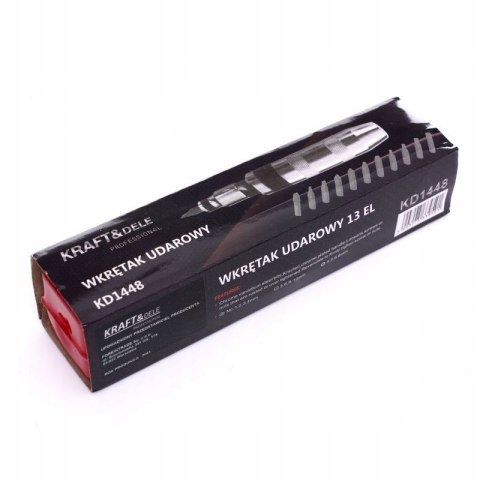 Wkrętak/wykrętak udarowy do podbijania Kraft&Dele KD1448 Zestaw Bitsy 12szt