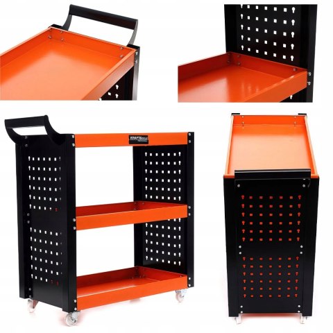 Wózek Warsztatowy Szafka Serwisowy na Narzędzia Mocny 3 Półki KRAFT&DELE