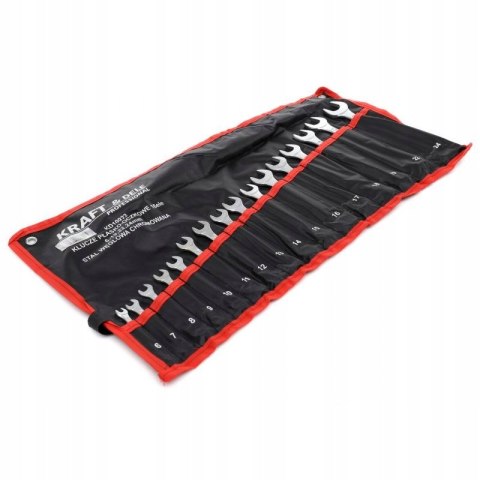 Zestaw Klucze 2 Stronne Płaskie Oczkowe 6-24 mm Kraft&Dele 16 Elementów