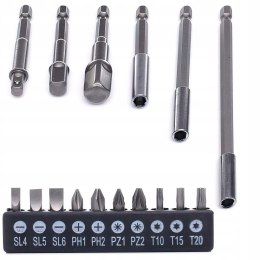 Zestaw Uchwytów Adapterów Bitów Przedłużki 16 Elementów Kraft&Dele