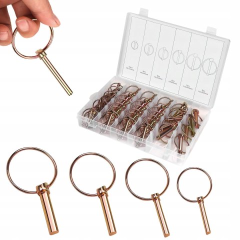 Zestaw Zawleczek z Kółkiem Sprężynowe Maszyn Rolniczych 50 Sztuk Kraft&Dele