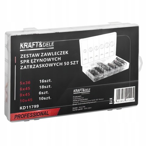 Zestaw Zawleczek z Kółkiem Sprężynowe Maszyn Rolniczych 50 Sztuk Kraft&Dele