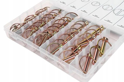 Zestaw Zawleczek z Kółkiem Sprężynowe Maszyn Rolniczych 50 Sztuk Kraft&Dele