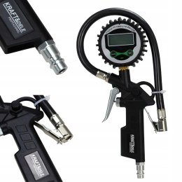 Cyfrowy LCD Pistolet Pompowania Kół Opon Manometr 12 bar 1/4'' KRAFT&DELE