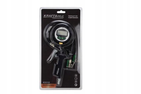 Cyfrowy LCD Pistolet Pompowania Kół Opon Manometr 12 bar 1/4'' KRAFT&DELE