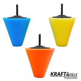 Gąbki Polerskie Stożek do Felg 150 mm Zestaw 3 sztuki Kraft&Dele