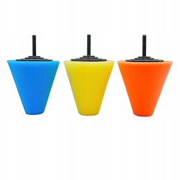 Gąbki Polerskie Stożek do Felg 150 mm Zestaw 3 sztuki Kraft&Dele