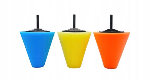 Gąbki Polerskie Stożek do Felg 150 mm Zestaw 3 sztuki Kraft&Dele
