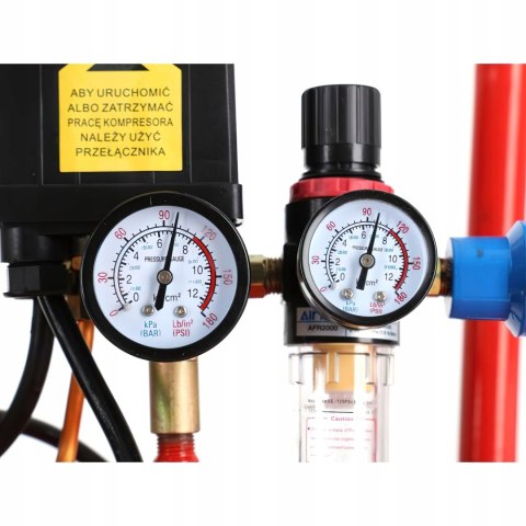 Kompresor Olejowy 100l 8 bar 2 Tłoki 2880RPM 530 l/min 4KM Kraft&Dele