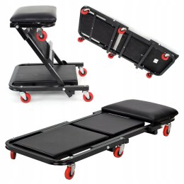 Leżak Warsztatowy Kółka Siedzisko Składane Leżanka 2w1 360° Kraft&Dele