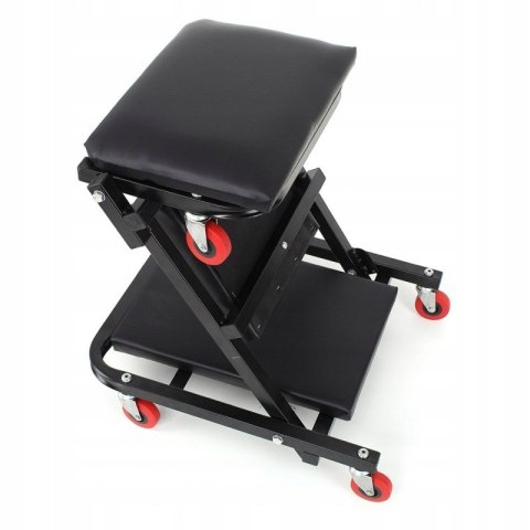 Leżak Warsztatowy Kółka Siedzisko Składane Leżanka 2w1 360° Kraft&Dele