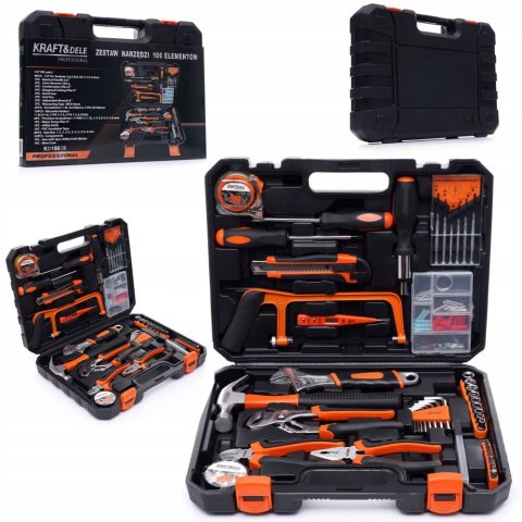 Narzędzia 100 Częściowy Zestaw Narzędzi 100 Elementów Walizka Kraft&Dele