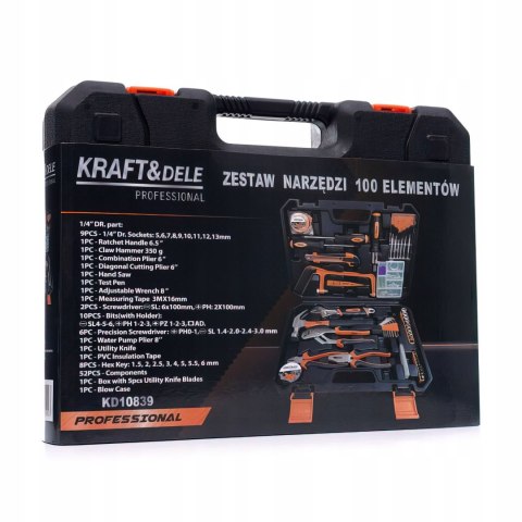Narzędzia 100 Częściowy Zestaw Narzędzi 100 Elementów Walizka Kraft&Dele