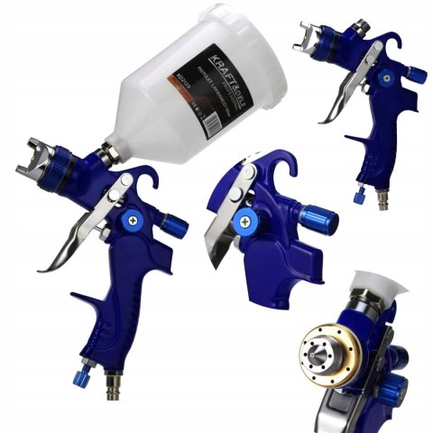 Pistolet Lakierniczy 600 ml 4 bar Dysze 2x 1,7 2 mm 90-170 l/min Kraft&Dele