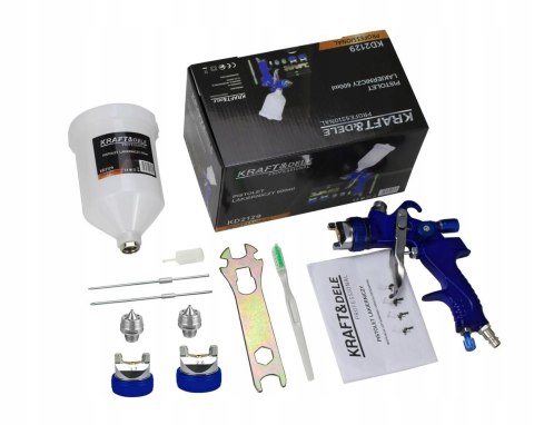 Pistolet Lakierniczy 600 ml 4 bar Dysze 2x 1,7 2 mm 90-170 l/min Kraft&Dele