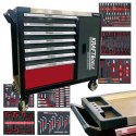 SZAFA NARZĘDZIOWA WÓZEK NARZĘDZIOWY 7 SZUFLAD 299 EL. KLUCZE NASADKI BITY