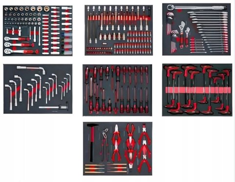 SZAFA NARZĘDZIOWA WÓZEK NARZĘDZIOWY 7 SZUFLAD 299 EL. KLUCZE NASADKI BITY