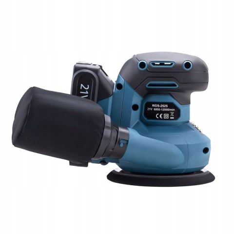 Szlifierka Mimośrodowa Zestaw Bateria 21V Ładowarka 12.000 RPM 125mm W.D.S.