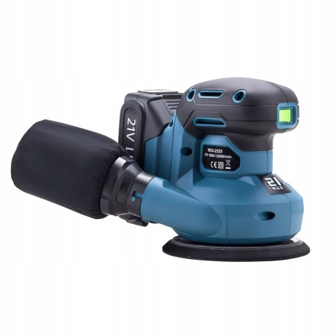 Szlifierka Mimośrodowa Zestaw Bateria 21V Ładowarka 12.000 RPM 125mm W.D.S.
