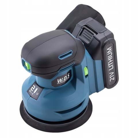 Szlifierka Mimośrodowa Zestaw Bateria 21V Ładowarka 12.000 RPM 125mm W.D.S.