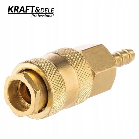 Szybkozłączka Króciec Mosiądz Pneumatyczna 10 mm 1/4" Max 35 bar Kraft&Dele