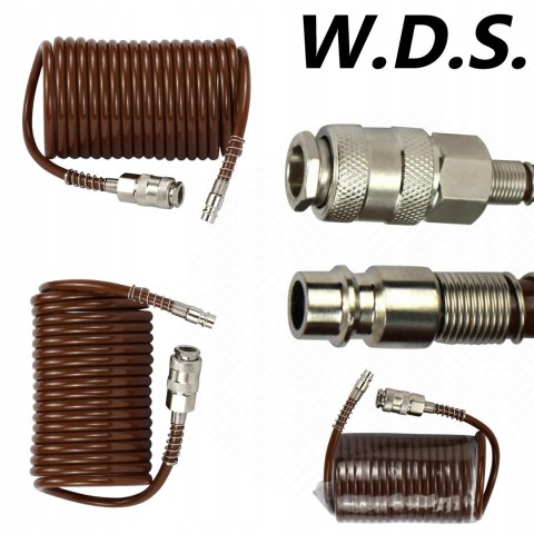 Wąż Spiralny Pneumatyczny do Kompresora 8x12 mm 5 m 8 Bar Kraft&Dele