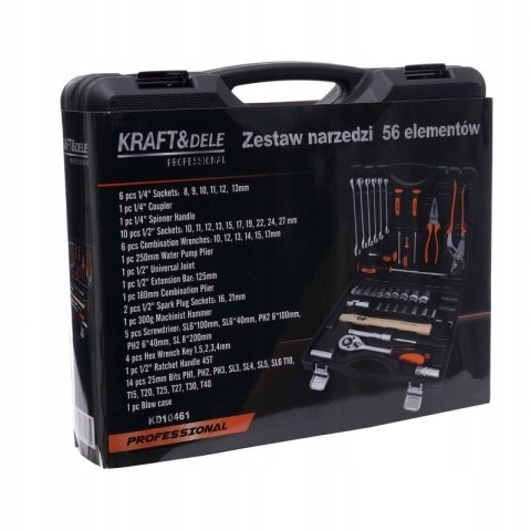 ZESTAW KLUCZY I NARZĘDZI WALIZKA 56 ELEMENTÓW