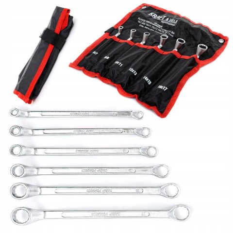 Zestaw Etui Klucze 2 Stronne Oczkowe 6 Elementów 6-17 mm Kraft&Dele