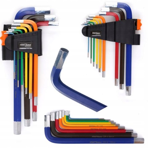 Zestaw Kolorowych Imbusów HEX 9 sztuk elementów Kraft&Dele