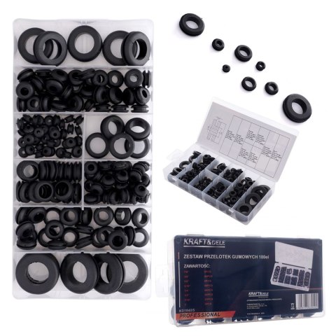 Zestaw Przelotek Gumowych Przelotki Gumowe 180 szt. Kraft&Dele