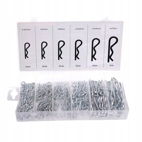 Zestaw Zawleczek Sprężynowych Zawleczki 150 Sztuk Kraft&Dele