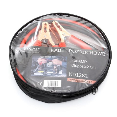 Kable przewody rozruchowe 400A 2,5m +pokrowiec Kraft&Dele KD1282